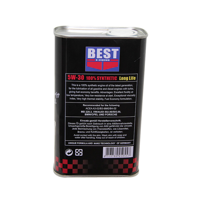 5W-30 100% synthetic engine oil
